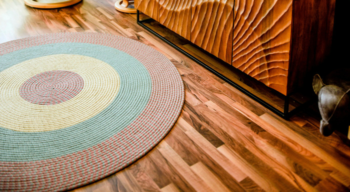 Acceuil tapis rond arc en ciel