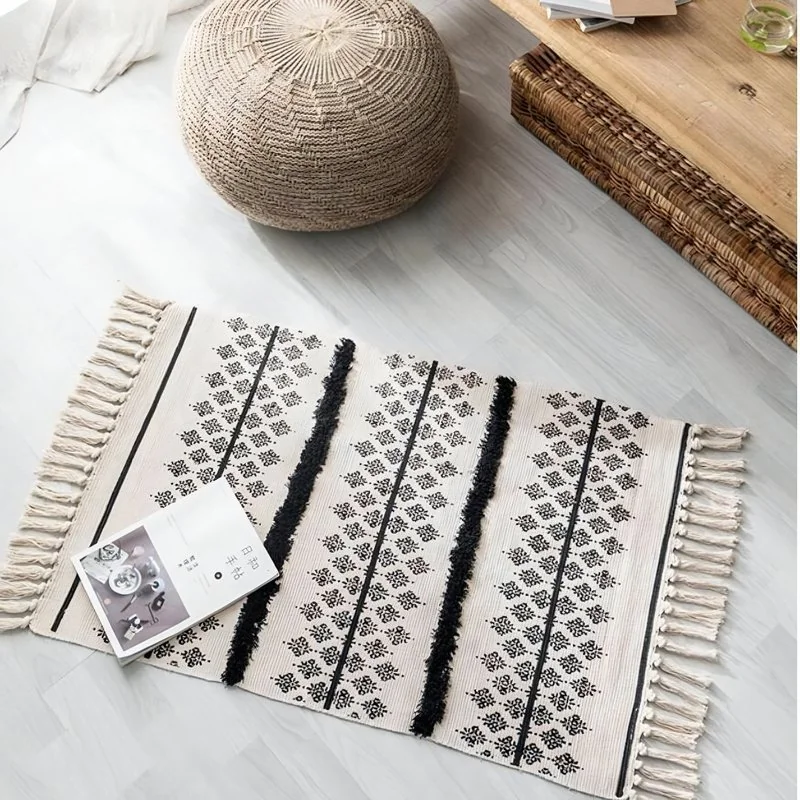 Tapis berbère beige et noir