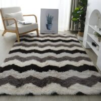 Tapis 200x300 shaggy ondulation géométrique bohème VASA