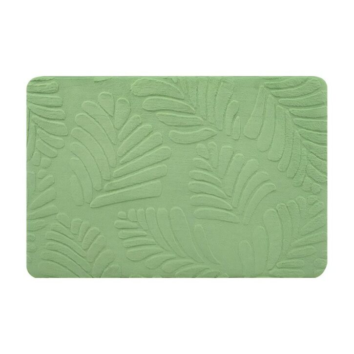 Tapis antidérapant salle de bain absorbant motif feuille