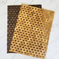 Tapis bambou antidérapant pour salle de bain