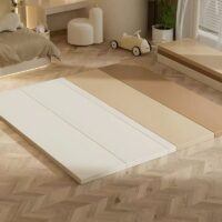 Tapis bébé de motricité et d'éveil blanc et marrron