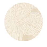 Tapis beige rond motifs lignes abstraites