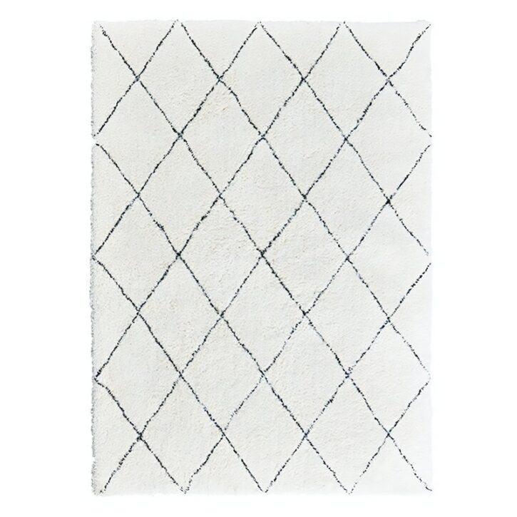 Tapis blanc cassé berbère et ethnique KASZ