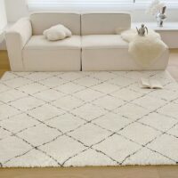 Tapis blanc cassé berbère et ethnique KASZ