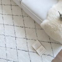 Tapis blanc cassé berbère et ethnique KASZ