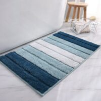 Tapis bleu de bain absorbant pour salle de bain MARE