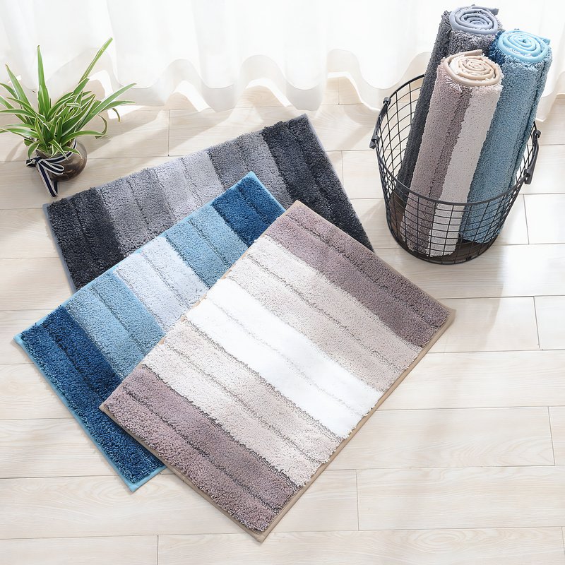 Tapis bleu de bain absorbant pour salle de bain MARE
