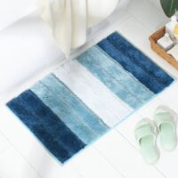 Tapis bleu de bain absorbant pour salle de bain MARE