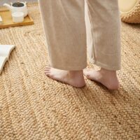 Tapis coco jute tressé naturel et bohème STARDI