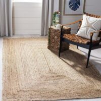 Tapis coco jute tressé naturel et bohème STARDI