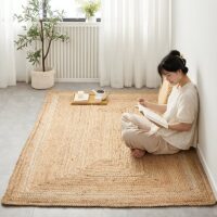 Tapis coco jute tressé naturel et bohème STARDI