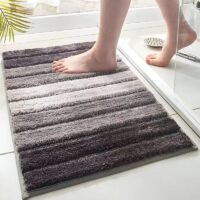 Tapis gris de bain absorbant pour salle de bain MARE