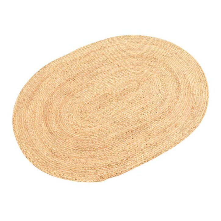 Tapis jonc de mer ovale naturel et bohème ETNA