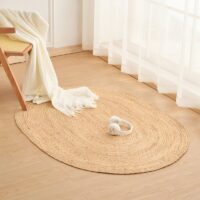 Tapis jonc de mer ovale naturel et bohème ETNA