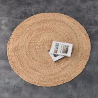 Tapis jute circulaire naturel et bohème ETNA