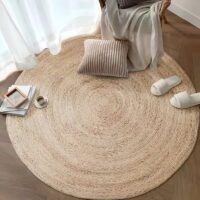 Tapis jute circulaire naturel et bohème ETNA