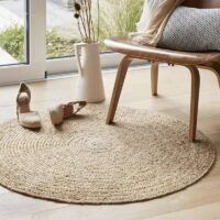 Tapis jute circulaire naturel et bohème ETNA