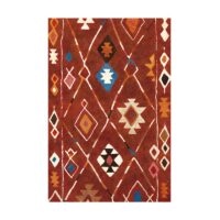 Tapis kilim imprimé ethnique rouge traditionnel BASILE