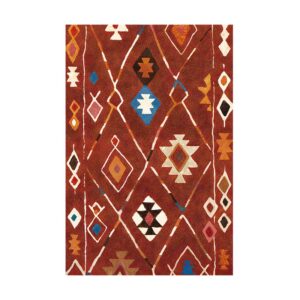 Tapis kilim imprimé ethnique rouge traditionnel BASILE
