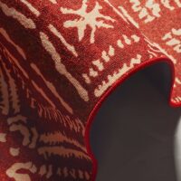 Tapis marocain imprimé ethnique rouge KLAS