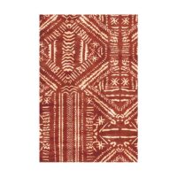 Tapis marocain imprimé ethnique rouge KLAS