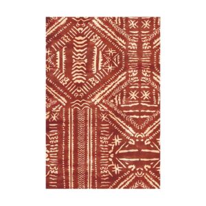 Tapis marocain imprimé ethnique rouge KLAS