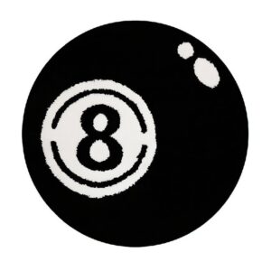 Tapis noir boule de billard rond décoration