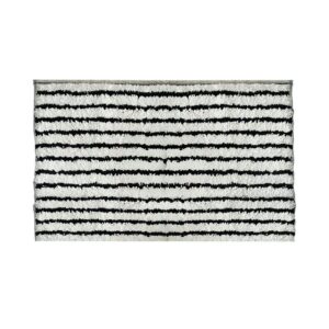 Tapis noir et blanc à rayure doux et moelleux ZEBREA
