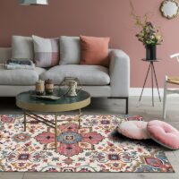 Tapis oriental coloré et fleuri décoration ROSA