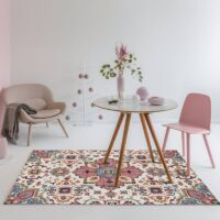 Tapis oriental coloré et fleuri décoration ROSA