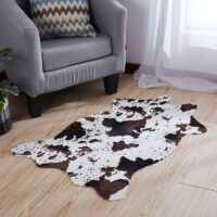 Tapis peau de vache synthétique doux et confortable