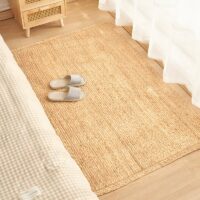 Tapis rectangulaire jonc de mer naturel et bohème ETNA