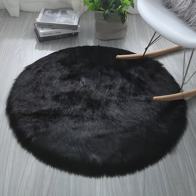 Tapis rond shayggy doux et longs poils uni CIASQ