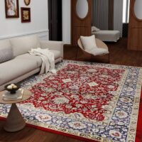 Tapis rouge oriental motifs ethniques LIOAS