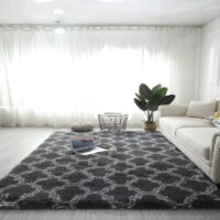Tapis shaggy poils longs motifs royaux REINA