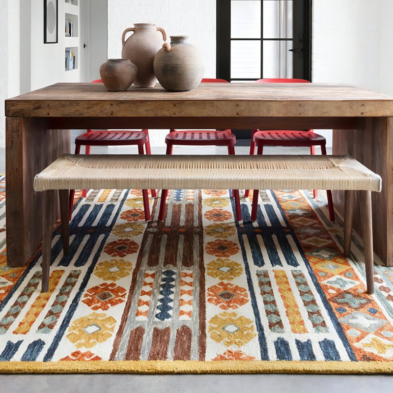 Tapis vintage et rétro imprimé coloré FADA