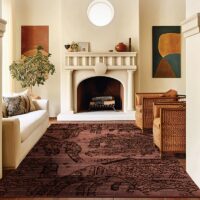 Tapis 160x230 motifs abstraits en fibre synthétique décoration salon et chambre LANMUI