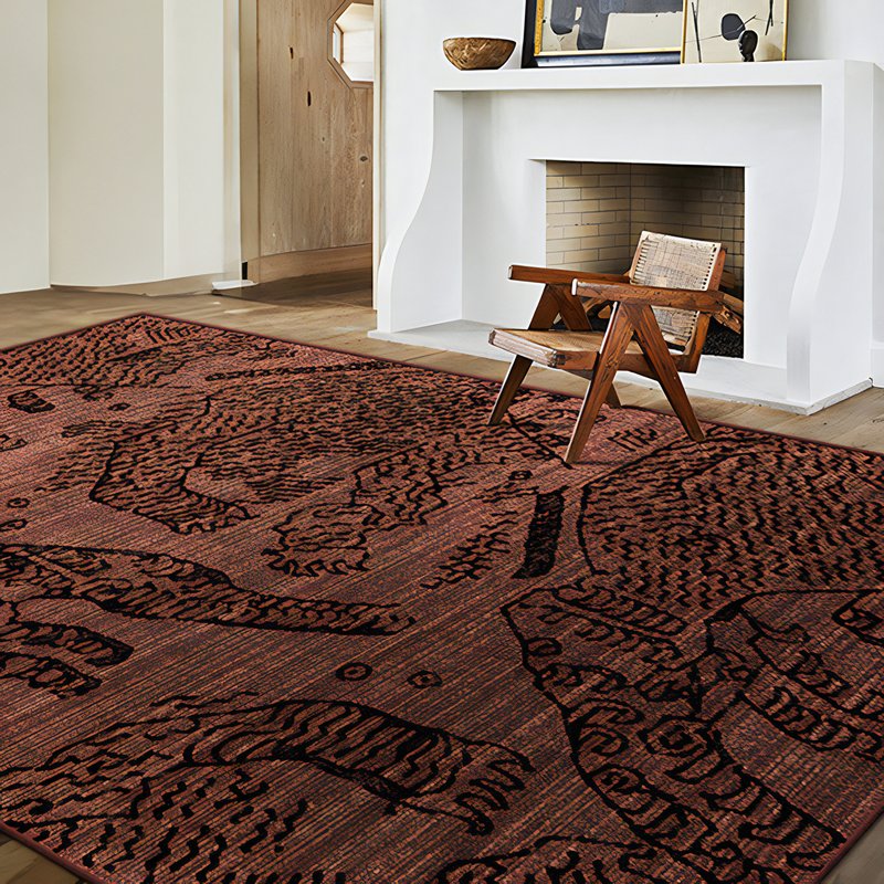 Tapis 160x230 motifs abstraits en fibre synthétique décoration salon et chambre LANMUI