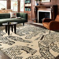 Tapis 160x230 motifs abstraits en fibre synthétique décoration salon et chambre LANMUI