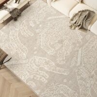 Tapis 160x230 motifs abstraits en fibre synthétique décoration salon et chambre LANMUI