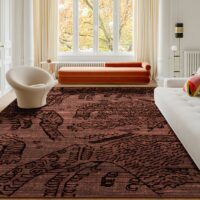 Tapis 160x230 motifs abstraits en fibre synthétique décoration salon et chambre LANMUI