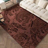 Tapis 160x230 motifs abstraits en fibre synthétique décoration salon et chambre LANMUI