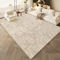 Tapis 160x230 motifs abstraits en fibre synthétique décoration salon et chambre LANMUI