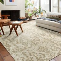 Tapis 200x300 persan beige avec motifs ethniques LANMUI