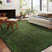 Tapis 200x300 persan vert avec motifs ethniques LANMUI