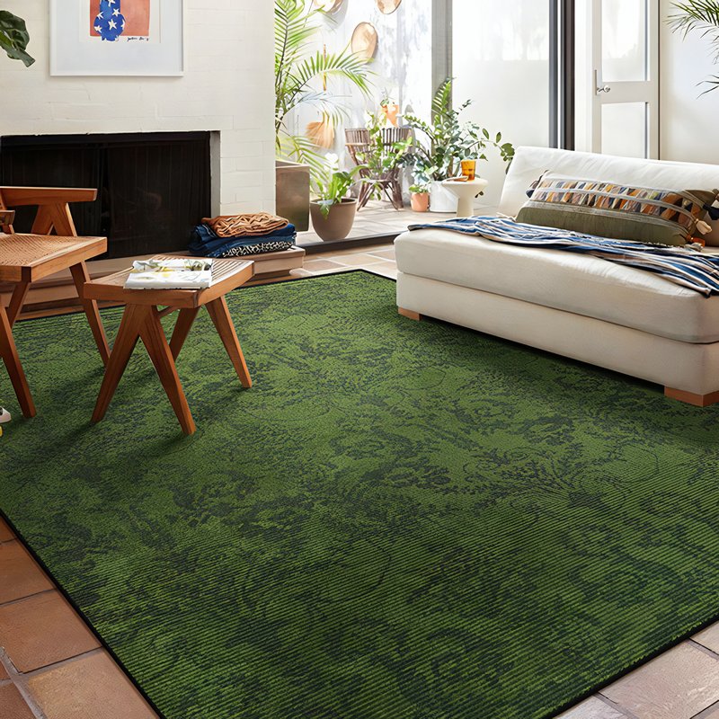 Tapis 200x300 persan vert avec motifs ethniques LANMUI