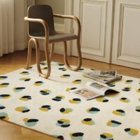 Tapis beige crème motif léopard tendance et moderne XAV PIRON
