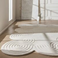Tapis beige design contemporain pour salon forme originale PUXU