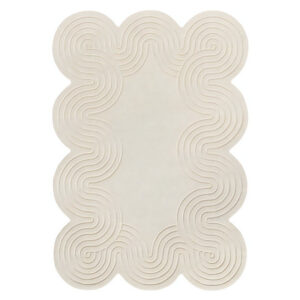 Tapis beige design contemporain pour salon forme originale PUXU